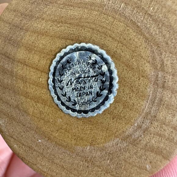 Nasco Japan Wooden MCM Vintage Salt Shaker and Pepper Grinder Set - Picture 7 of 9